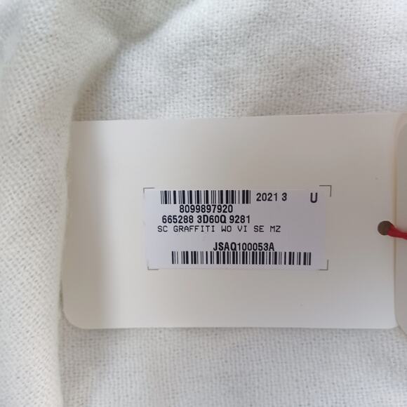 Alexander McQueen Oversized Graffiti Logo Scarf Ivory Silver Wool Silk NWT Rare - Picture 9 of 16